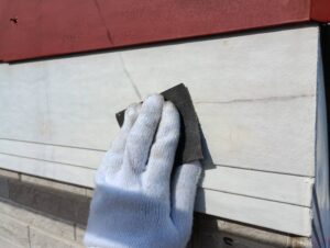 市川市 外壁塗装 付帯部のケレン下地処理