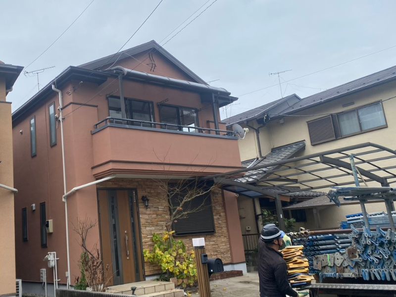 船橋市 外壁塗装 屋根塗装 施工後 ナポリブラウン IF8427